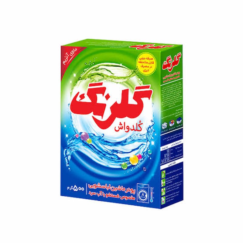 پودر لباسشویی دستی ۵۰۰ گرمی گلرنگ شوینده مناسب برای الیاف رنگی و روشن